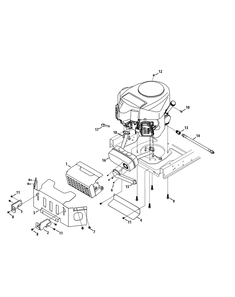 Engine Accessories Diagram and Parts List for Z-FORCESZ48 (17AIDGHB-17AIDGHB010)(2015) Cub Cadet Lawn Tractor